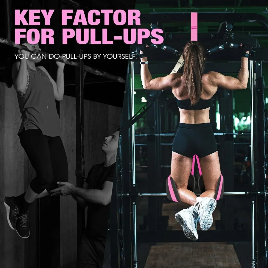 Pull Up Assistance Bands, Resistance Bands for Pull Up Bar Workout, Adjustable Heavy Duty Pull Up Assist Equipment with 4 Assist