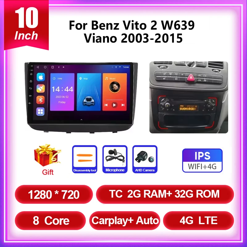 SXAUTO [6GB 128GB] Android 15 IPS autoradio voor Benz GL ML Class