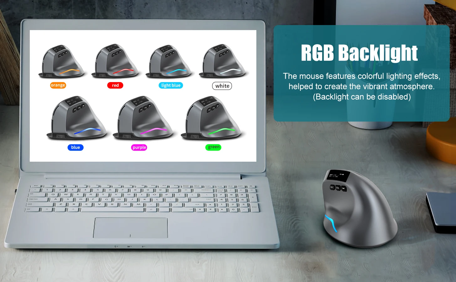 Fio com Tela OLED RGB USB Mouse
