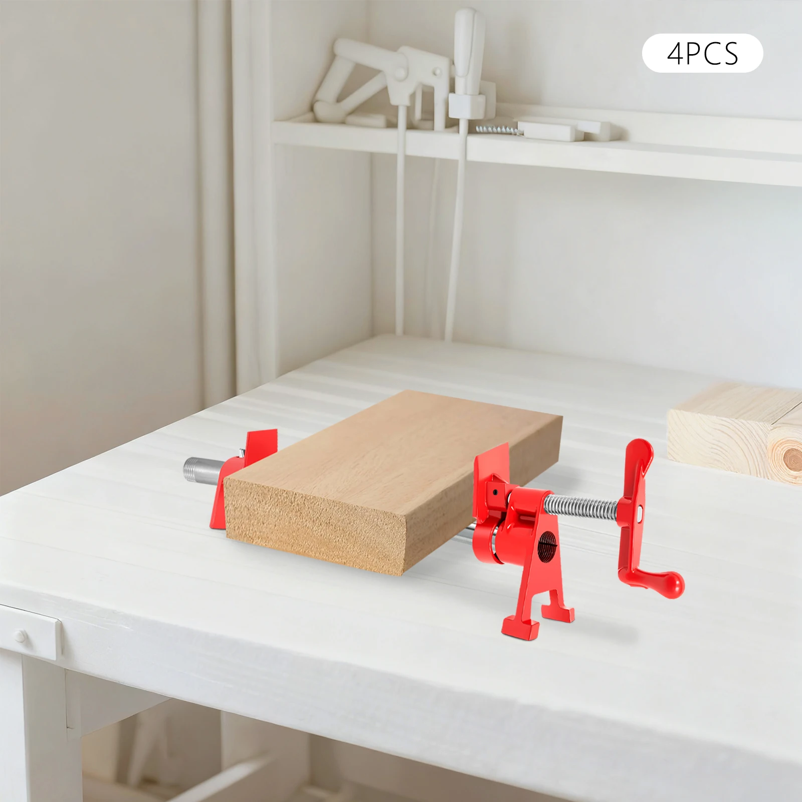 4PCS Wood Gluing Pipe Clamp Set 3/4" Woodworking Pipes Clamp Gluing & Drilling Tool