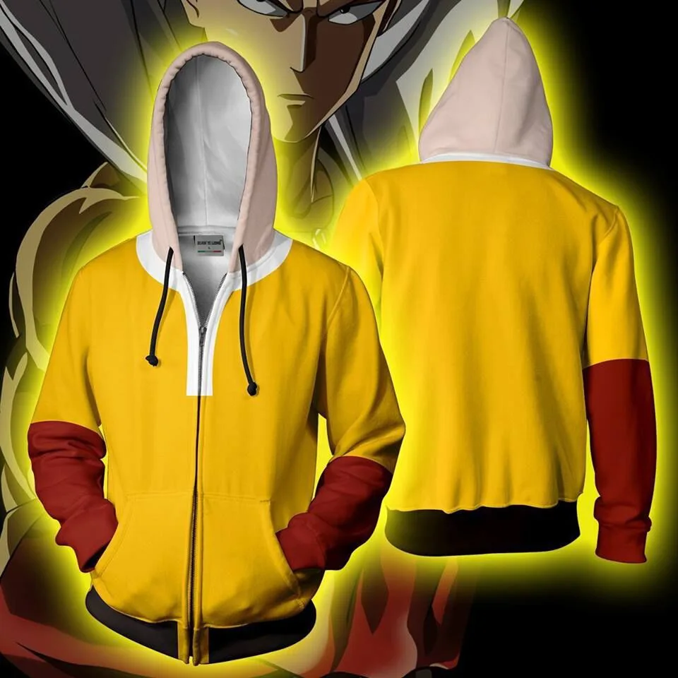

New Cartoon One Punch Man Saitama 3D Men Women Hoodie Cosplay Costume Hooded Jacket Sweatshirt Streetwear Zipper Hoodies