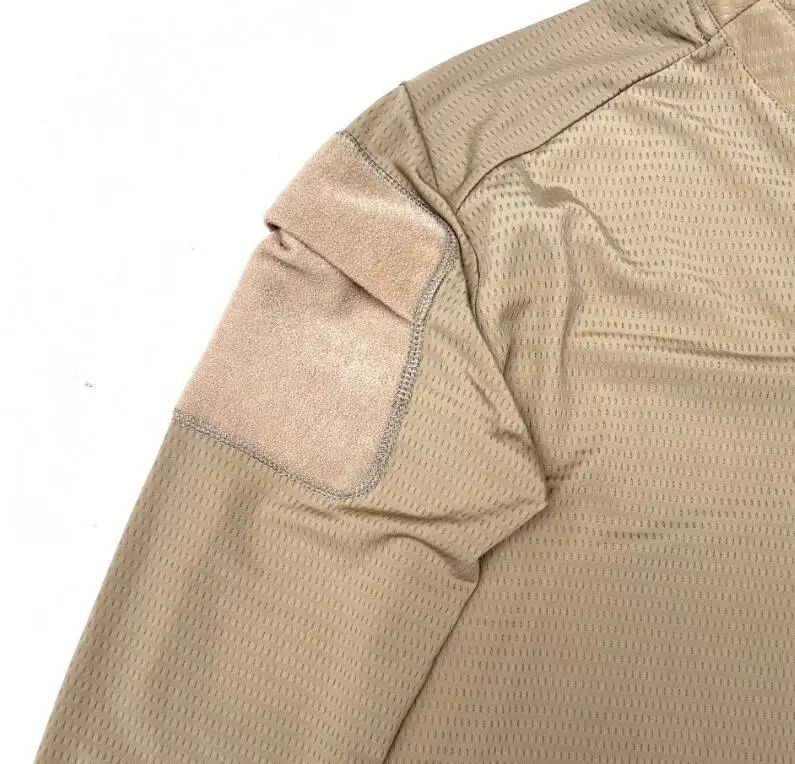 Wolf Brown Outdoor Tactical Quick Drying Breathable And Elastic V-neck Long Sleeved T-shirt