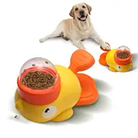 2-in-1 interactive dog toy - Yellow Duck Slow Food & Jigsaw Snack dispenser stimulates the brain anti-swallowing feeding bowl 1