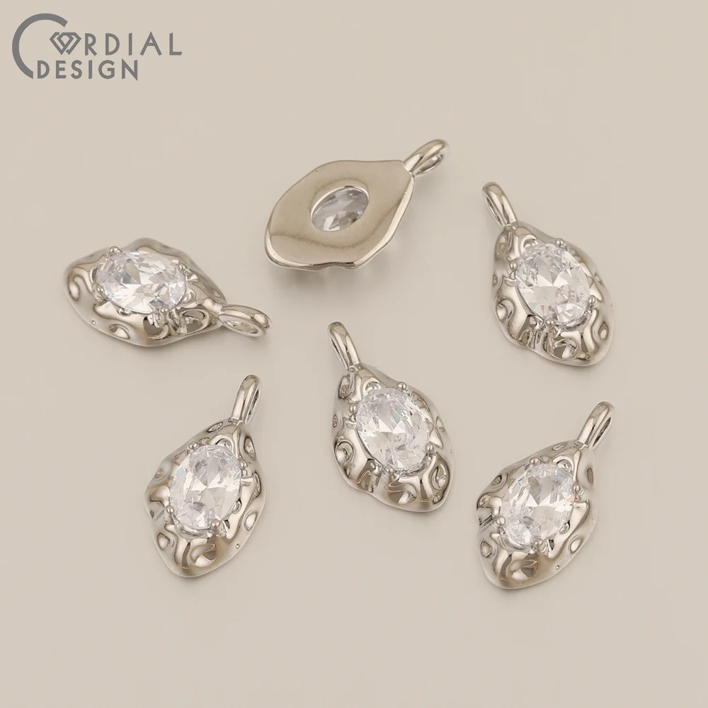 Cordial Design 20Pcs 11*20MM Jewelry Accessories/CZ Charms/Hand Made/Genuine Gold Plating/Rhinestone Pendant/DIY Earrings Making - cordial