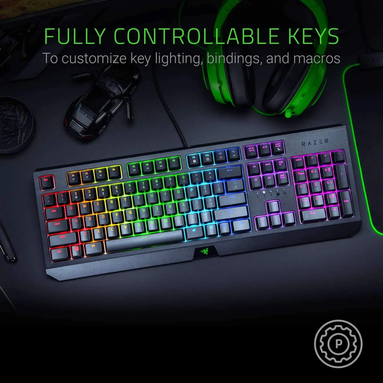 Razer BlackWidow Elite Mechanical Gaming Keyboard: Green Mechanical  Switches - Tactile & Clicky - Chroma RGB Lighting - Magnetic Wrist Rest 