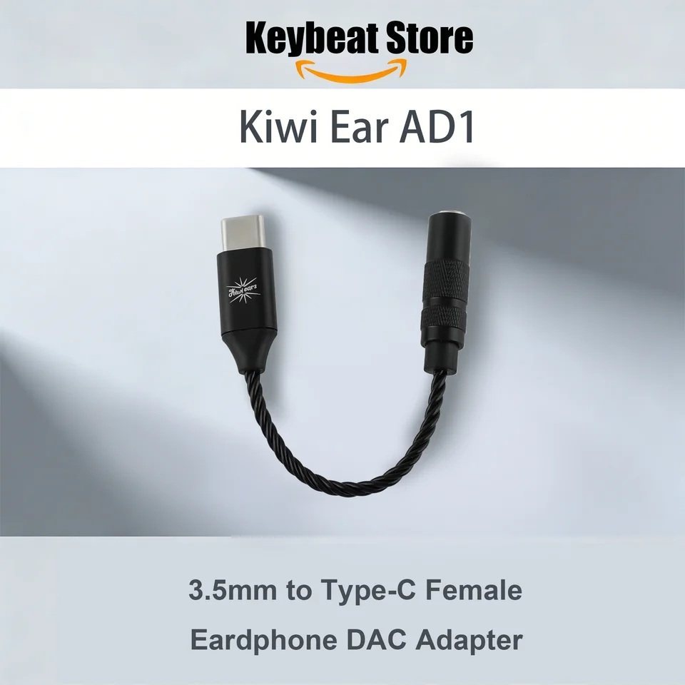 Linsoul Kiwi Ears AD1 DAC Adapter USB-C Naar 3.5mm - Hoge Resolutie 32bit/384kHz Dongle Met KT02H20 Chip Voor Smartphone & Laptop