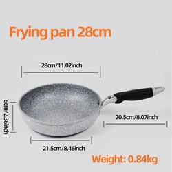 Durable Non-Stick Stone Frying Pan Set for Versatile Home Cooking (28cm Frying pan)