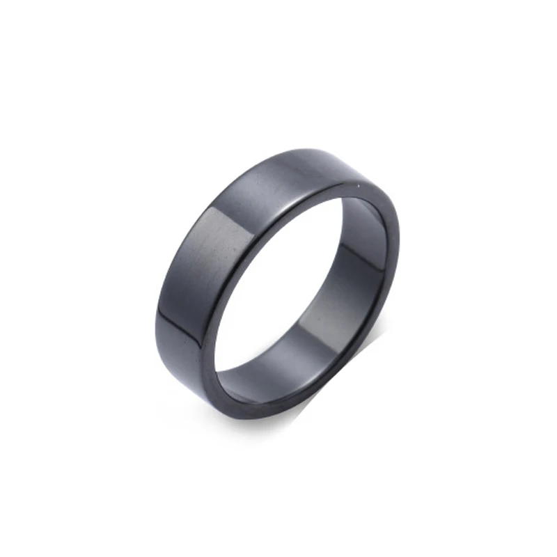 6mm Flat Black White Ceramic Rings For Women Men Minimalist Zirconia Jewelry Waterproof Simple Fashion Gift US Size 6 To 12 5