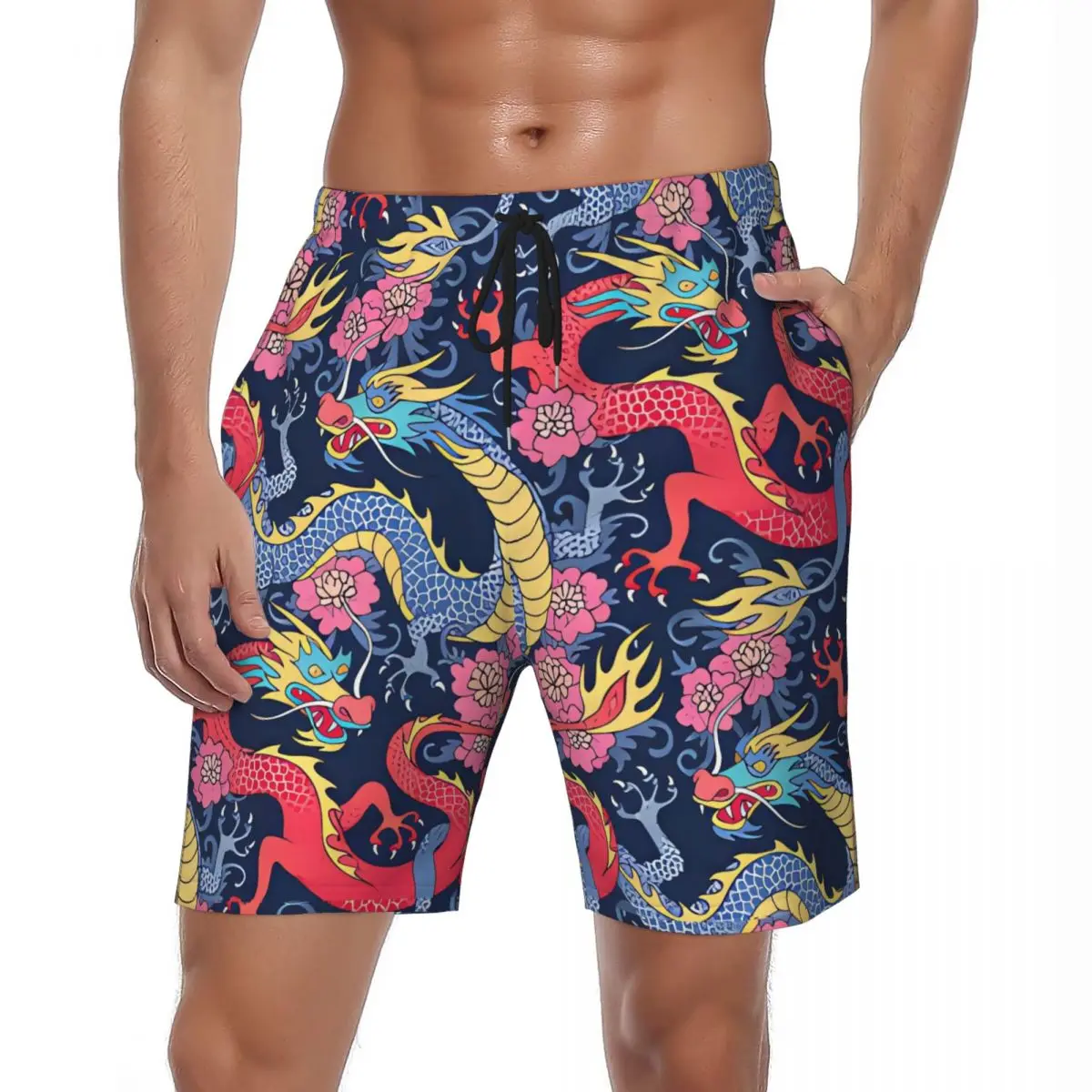 

Men Board Shorts Dragon Graphic Y2k Hawaii Swimming Trunks 3D Printing Cool Quick Drying Surfing Hot Sale Plus Size Beach Shorts