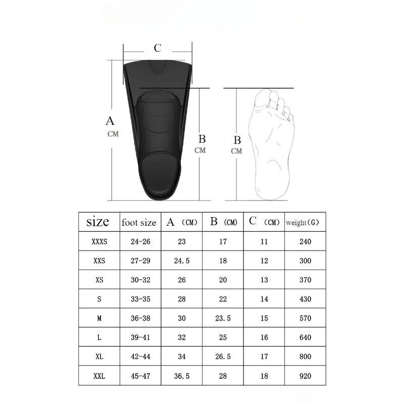 Swimming Fins for Children Adults Unisex Freestyle Silicone Short Fins for Swimming Diving Training Frog Kick Propulsion 6
