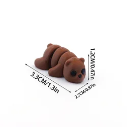 Whimsical 3D Printed Animal Figurine Ornaments - Durable & Fun Party Decor (Brown - bear)