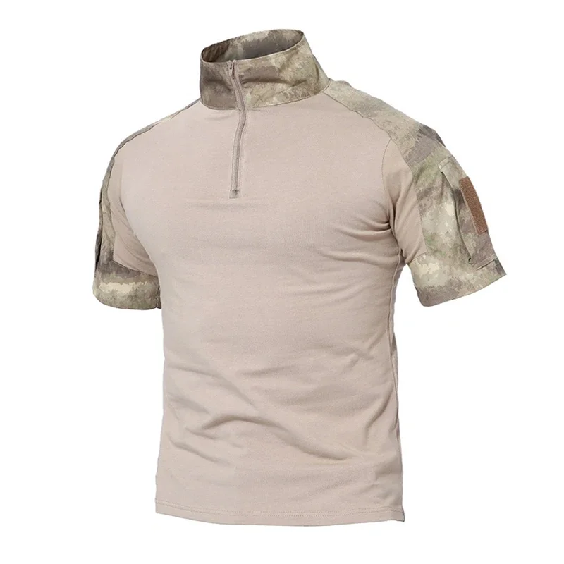 Men Summer Sport T Shirt Airsoft Army Tactical Short Sleeve Military Camouflage Cotton Tee Shirts Paintball Clothing