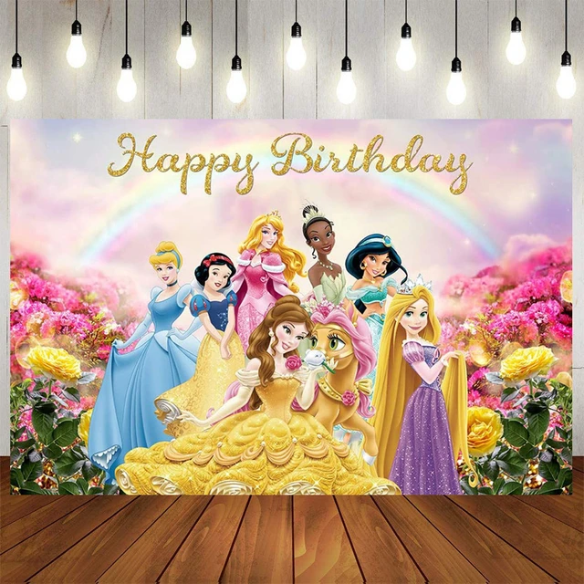 Indígena luces Fábula Fondos de fiesta de princesa de Disney, decoración de fondo, fotografía de  vinilo, sesión de fotos, suministros para fiesta de cumpleaños de niñas -  AliExpress