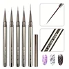 Nails Art Liner Brushes Elongated Lines Striping Drawing Painting  6/9/12/15/18/25mm Nail Design Pen Professional Manicure Tool 4
