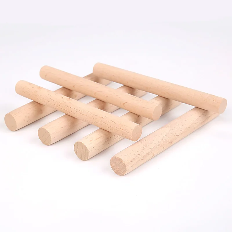 Unfinished Natural Wood Dowel Rods Solid Hardwood Sticks for Macrame DIY  Craft Model Woodworking Tool