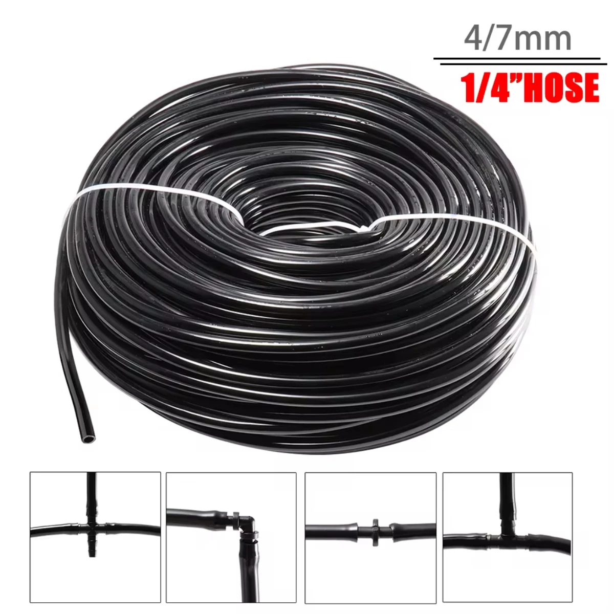 5m Black Drip Irrigation Hose - Ideal for DIY Garden Watering Systems and Versatile Blank Tubing