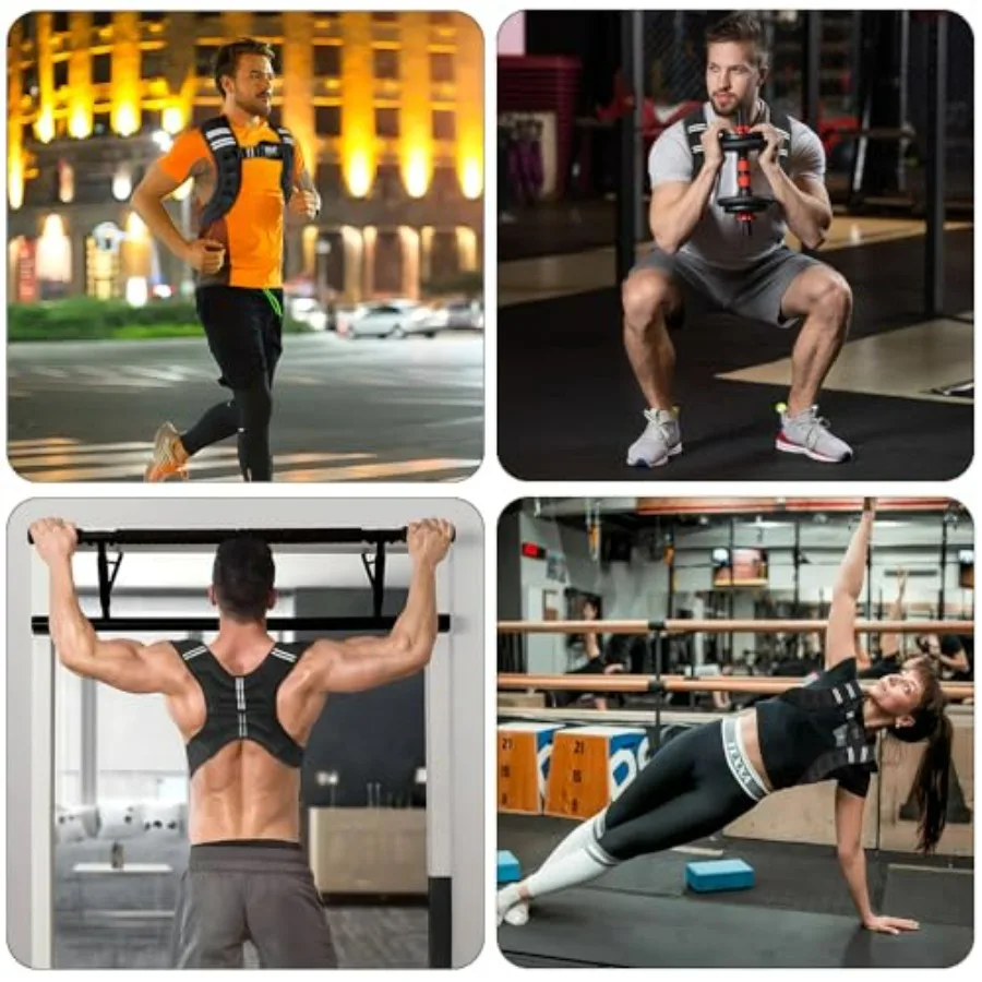 Weighted Vest, 11 lb Weight Vest with Reflective Stripe, Body Weight Vests Adjustable for Men, Women Workout, Strength Training,