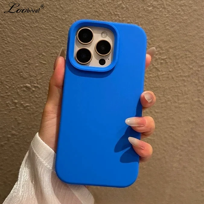 Candy Solid Color Matte Soft Silicone Phone Case with Camera Control Button