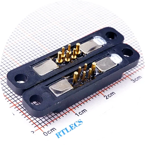 1/3/5 Sätze wasserdichter zweireihiger Hochstrom-5A magnetischer Pogo-Pin-Stecker 4 6 8 10 männlich weiblich Pitch 2.0 DC Power Charging IP67 – Detail 8