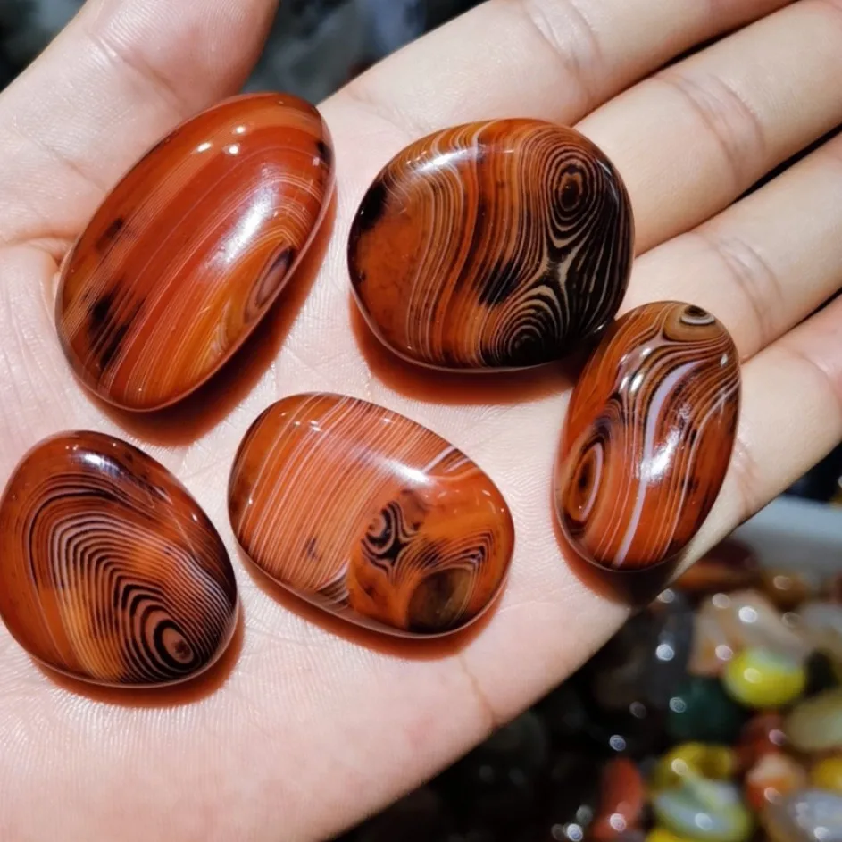 Random Natural Sardonyx Palm, Natural Polished Agate Palm Stone, Healing Crysta