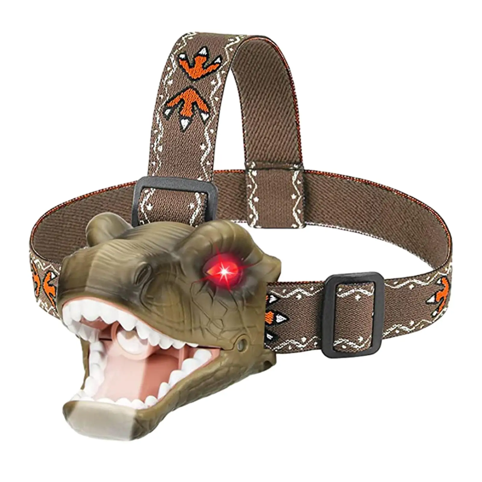 Outdoor Camping Gear Dinosaur Head Lamp Adjustable Headband Portable LED Headlamp For Halloween Kids Birthday Hiking Girls Boys