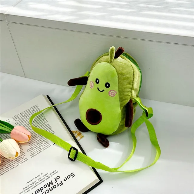 Cartoon Cute Chicken Plush Bag Female Girl Funny Doll Shoulder Bag Avocado Messenger Bag Coin Purse Kawaii Plush Bag