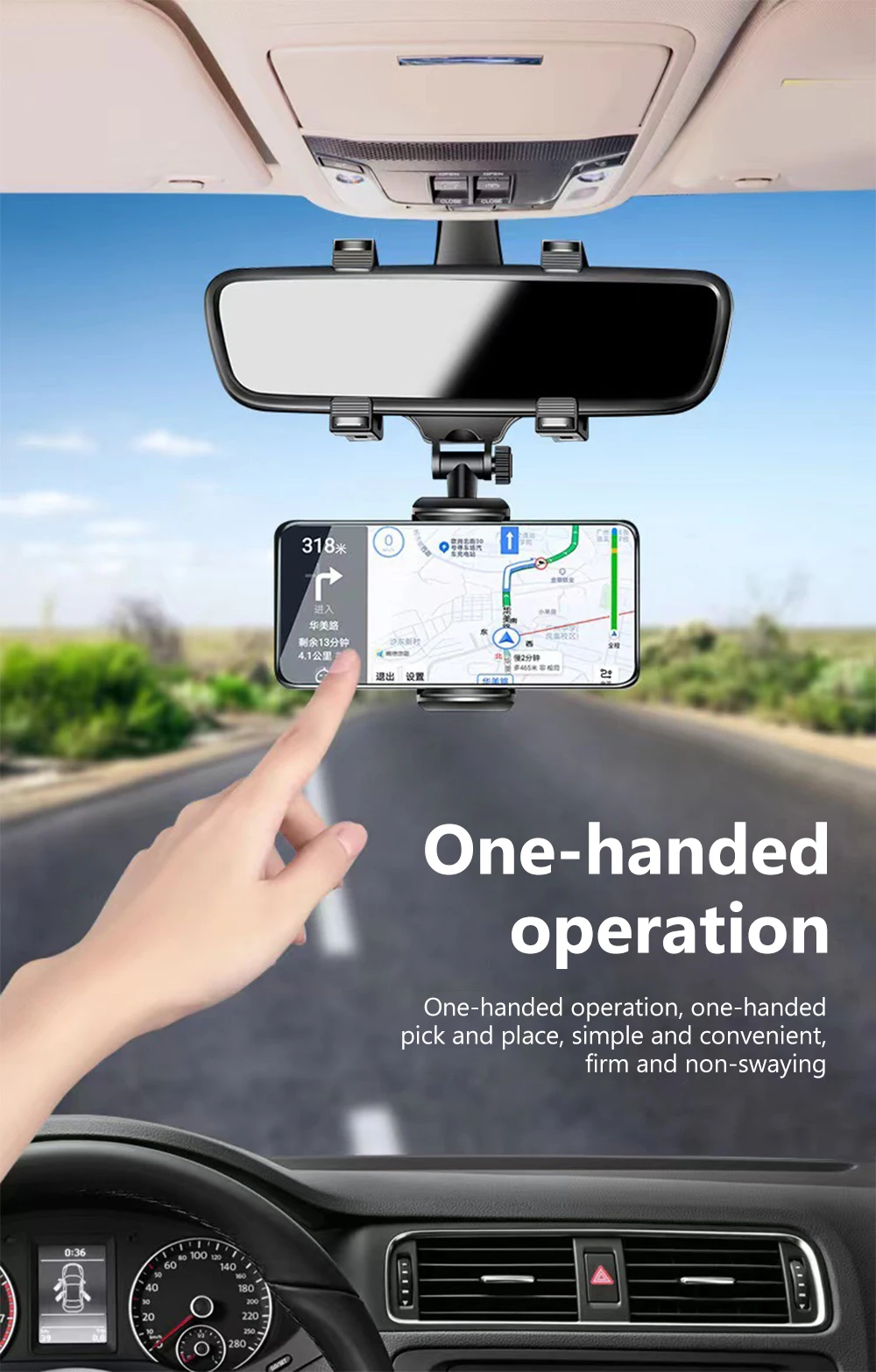 Olaf Rearview Mirror Phone GPS Holder in Car