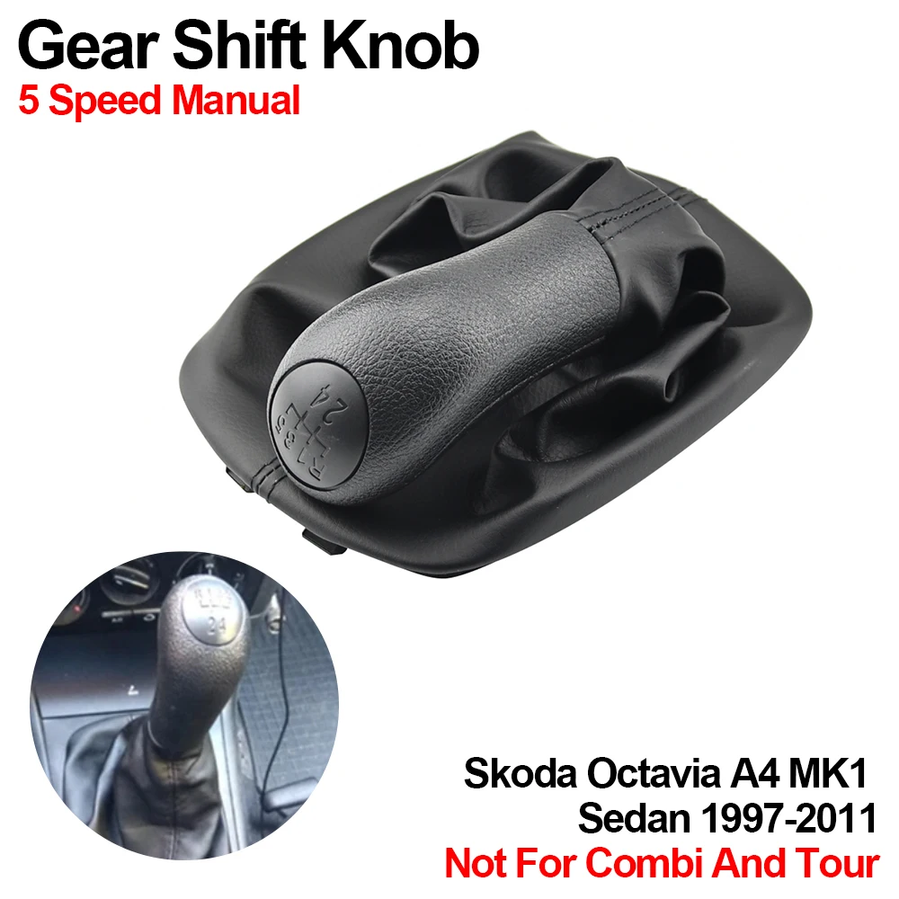 

5 Speed Gear shift knob Boot For Skoda Octavia A4 MK1 1997 1998 1999 2000 2001 2002 2003 2004 2005 2006 2007 2008 2009 2010 2011
