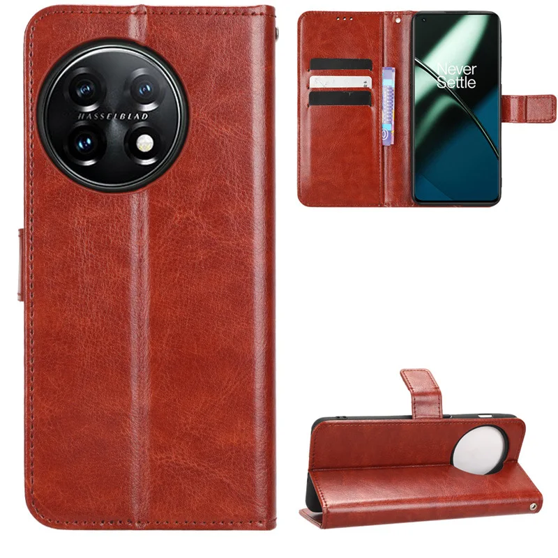 Leather Flip Case with Wallet and Kickstand Features