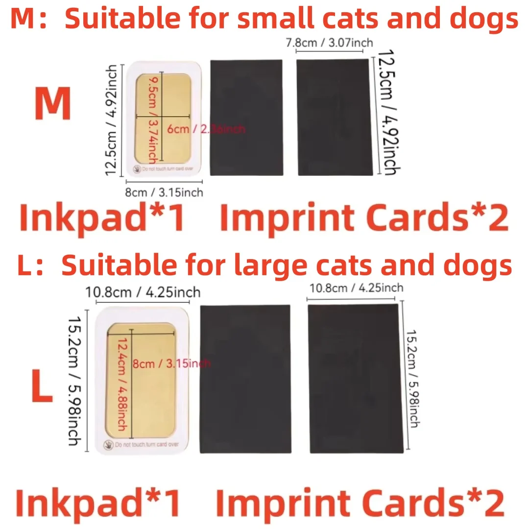 Pet Paw Print Impression Kit for Dogs Cats Footprints 1 Inkless Ink Pads for Pet Hand and Footprints 2 Imprint Cards ink pads pet print kit