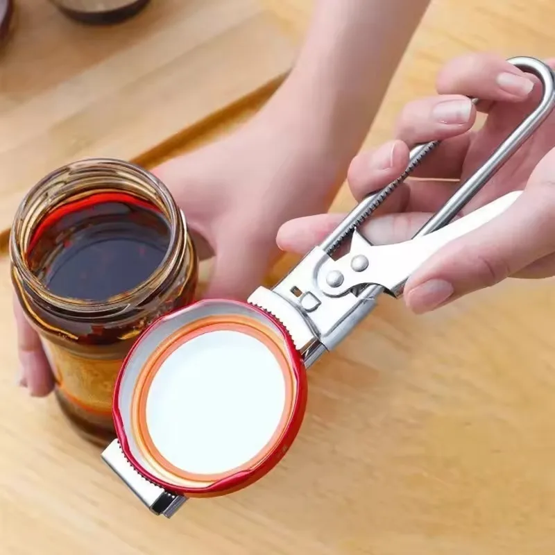 Can Opener Adjustable Stainless Steel Non-Slip Multifunction Manual Jar Bottle Bottle Lid Opener For Kitchen Tools Accessories
