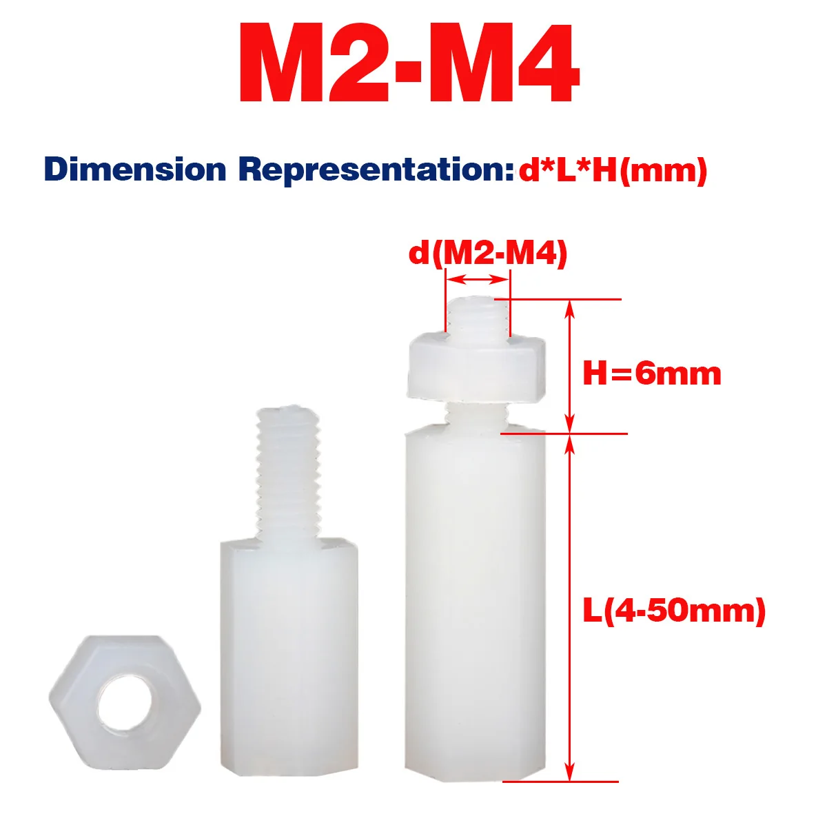 

Nylon Single Head Hexagonal Column Isolation Column / Stud With Nut Combination