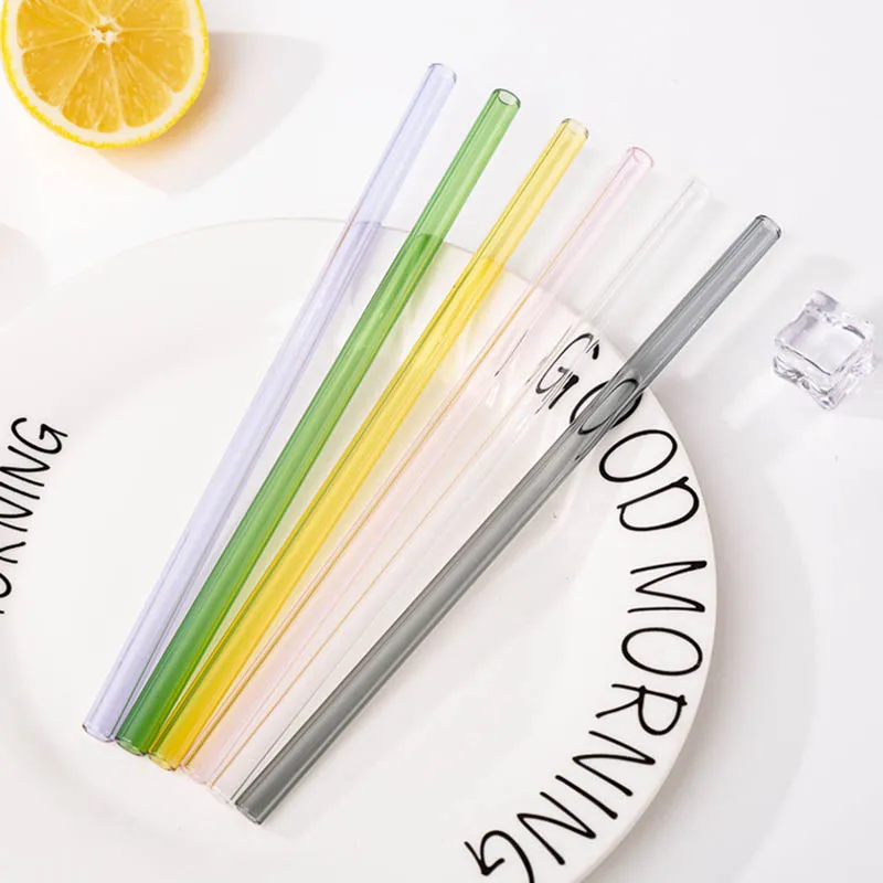 

2-4pcs Reusable High Borosilicate Glass Straws Drinking Straws For Tea Smoothies Cocktails Bar Accessories Drinkware