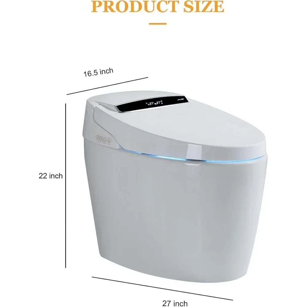 Smart Toilets with Heated Bidet Seat, with Automatic Flush and Foot Feel Flush, Portable Bidet Toilet with Dryer and Warm Water 2