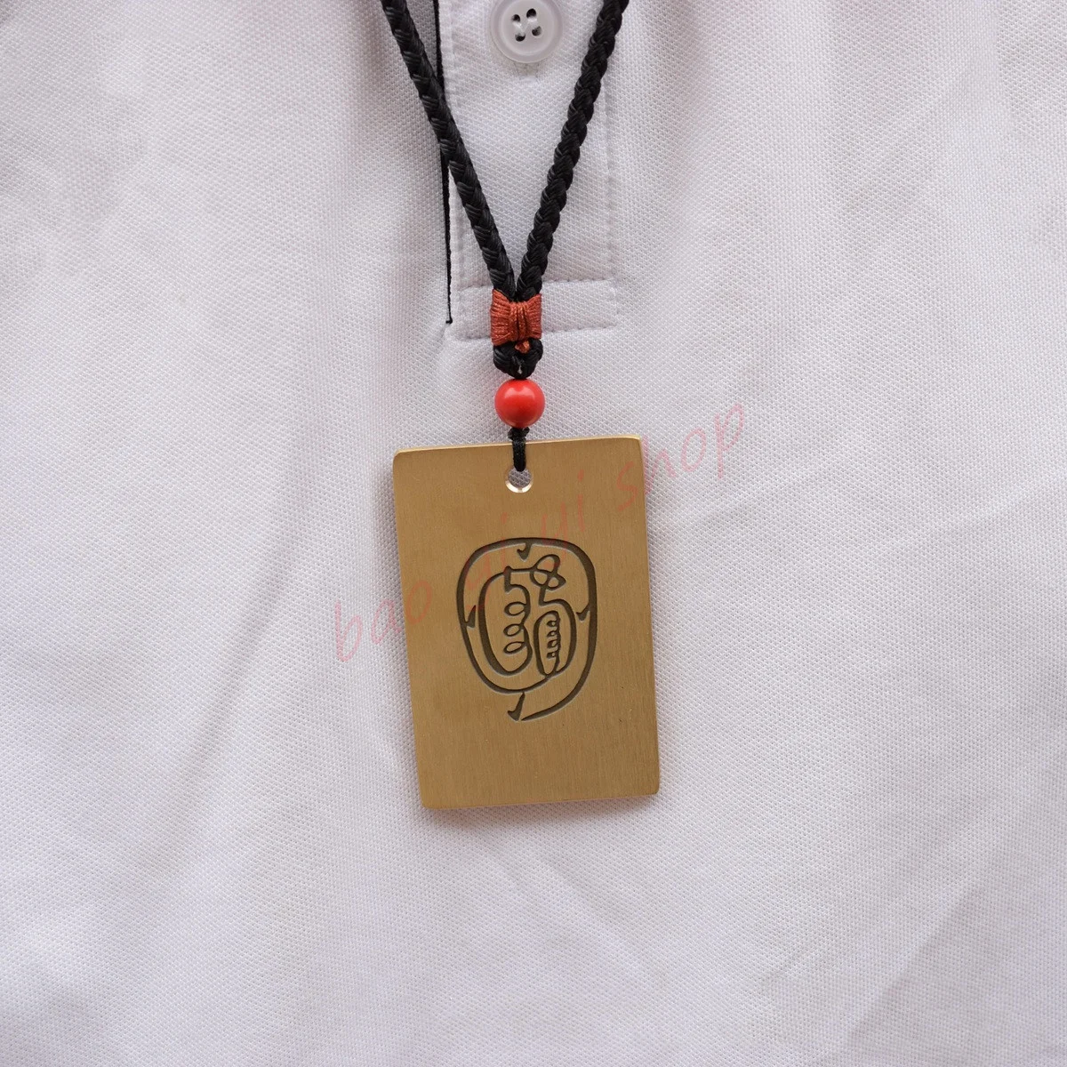 Taoist supplies,  Bronze pendant,  Golden light Mantra  Bronze peace Pendant， Amulet 2
