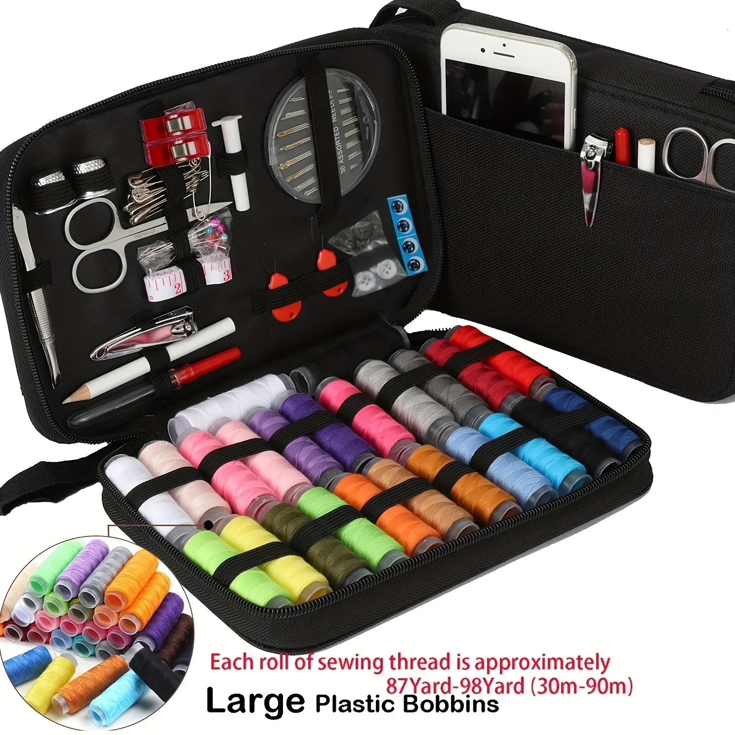 67/128pcs Sewing Kit With Sewing Supplies And Accessories 24-Color Threads, Needle And Thread Kit Products For Small Fixe - 6
