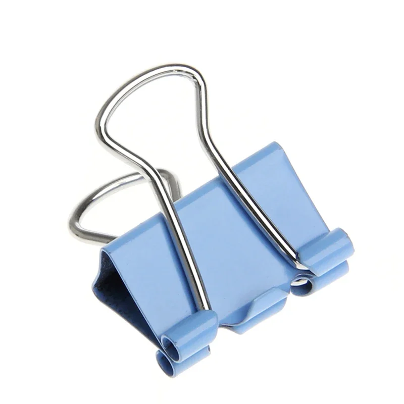 60개 다채로운 금속 바인더 클립 파일 종이 클립 사무용품 15mm 너비