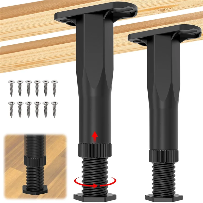 KEKA 4PCS Adjustable Bed Frame Support Legs ( 8.3In-14.5In), Frame Center Slats Heavy Support Leg,For Frame/Sofa/Chair/Table Dur