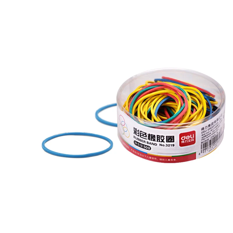 

50g/set Deli Colorful Strong Elastic Rubber Band Loop Max 40Ccm Pen holder Organiser School Stationery Office Supplies