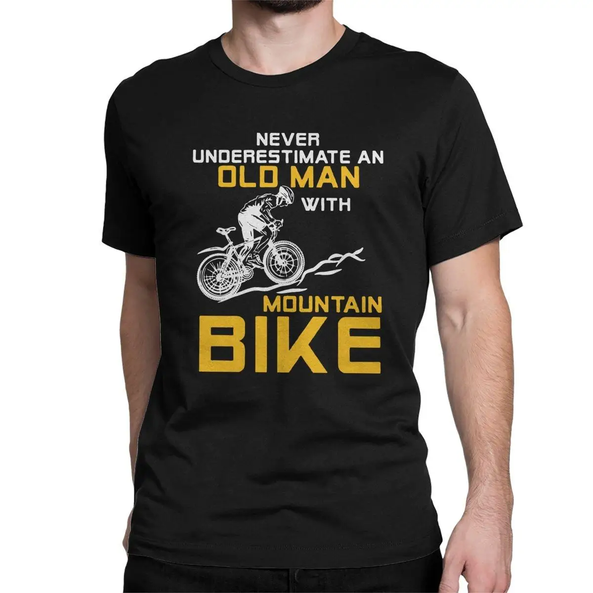 

Men's Never Underestimate An Old Man With A Mountain Bike T Shirt Bicycle MTB 100% Cotton Clothes Tee Shirt New Arrival T-Shirt