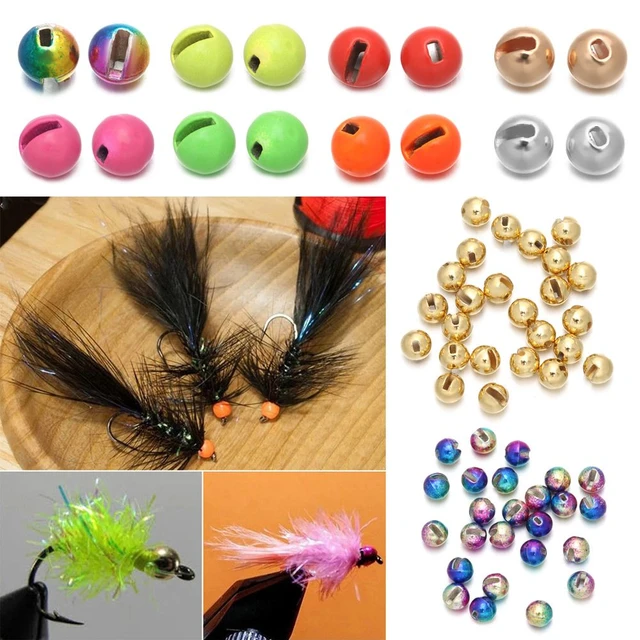 Fly Tying Thread Sizestungsten Fly Tying Beads 25pcs - 2.5mm-4.0mm Slotted  Vise Accessories