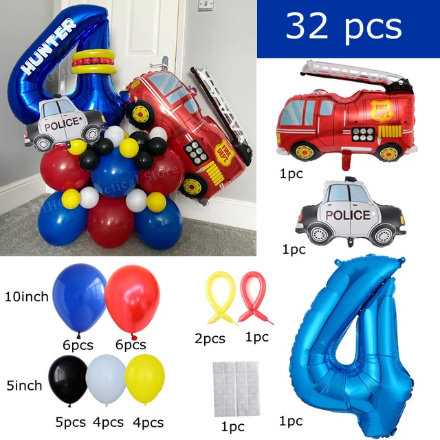 13 pçs dos desenhos animados carro ballons escavadeira trator fazenda folha  balão globos verde número 1 2 3th presentes decorações de festa aniversário  bolas