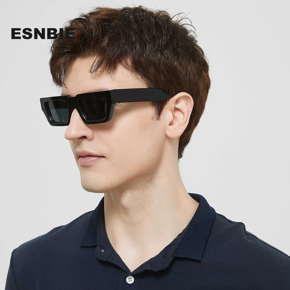 Polarisierte Rechteckige Sonnenbrille Männer Cateye Dicken Acetat Rahmen Hohe Qualität Sonnenbrille Für Frauen Marke Designer Fahren Oculos