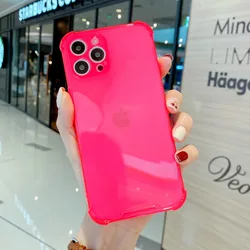 Candy Color Ultra - Thin Airbag Shockproof Transparent Case - iPhone 16 (Rose red)