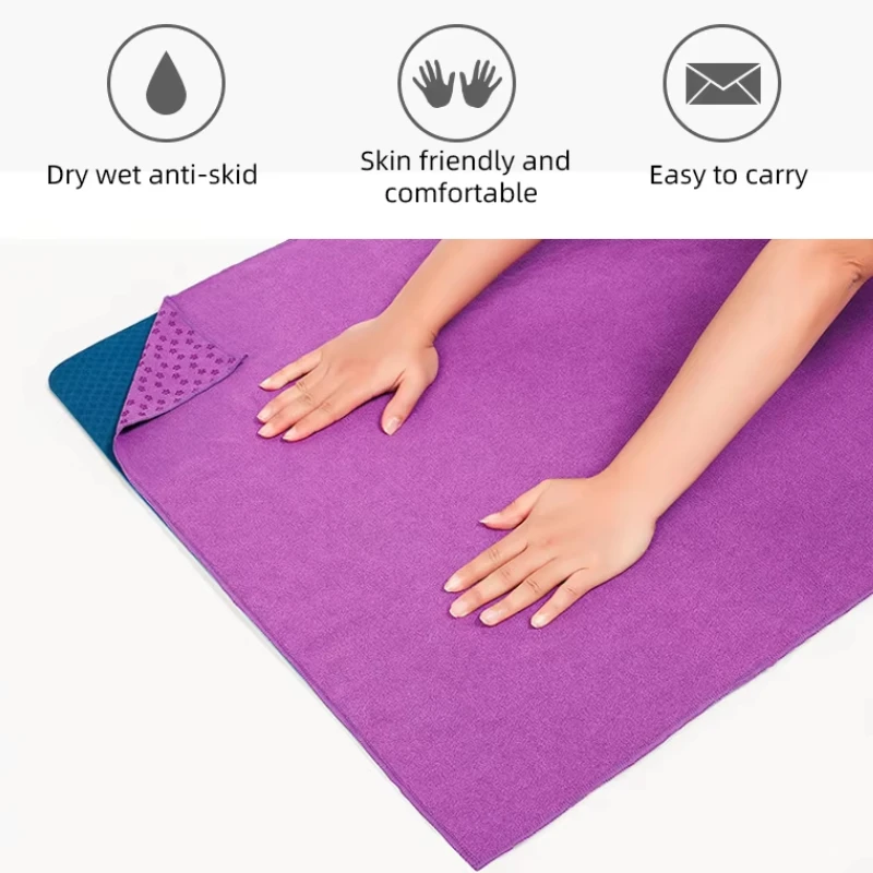 Non-Slip Thickened Terry Cloth Yoga Towel with Grip Points