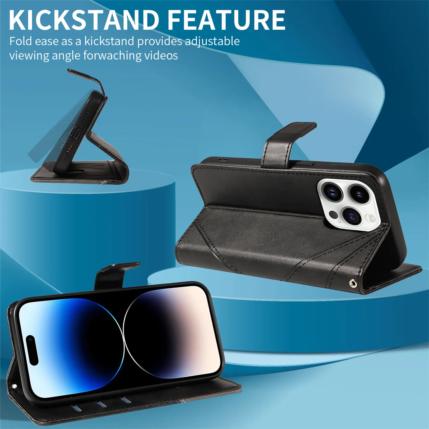 Leather Flip Stand Wallet Case - Elegant and Functional Design