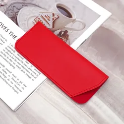 Stylish Premium PU Leather Eyewear Protective Pouch (Red)