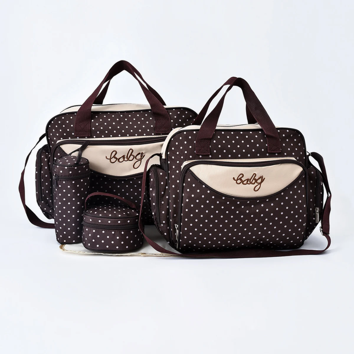 حقيبة Smommy بتصميم منقط للأم والطفل، حقيبة كتف كب...