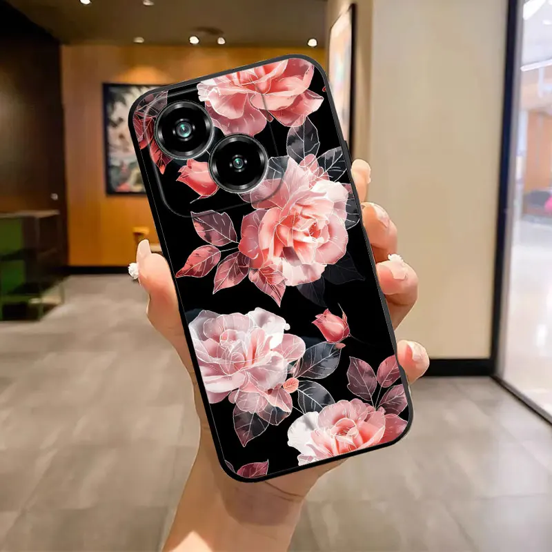 Fashion Soft Silicone Shockproof Butterfly Marble Black TPU Phone Case