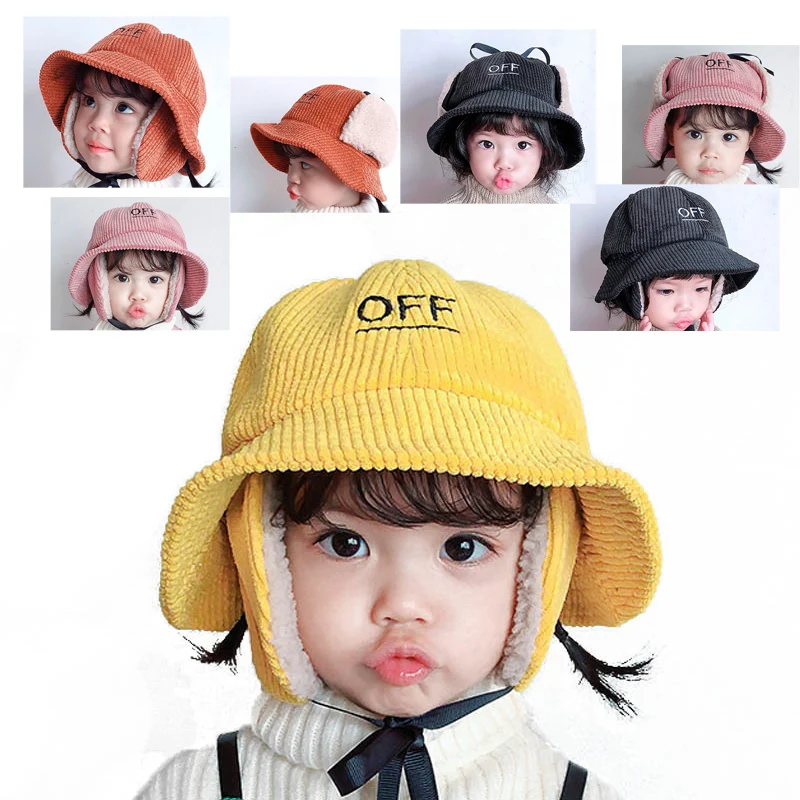 

Winter Earflap Hats Beanie Thick Cold Warm Baby Boy Girl Bucket Hat Bomber Hats 2 Styles Cycling Skiing Snow Windproof Ski Caps